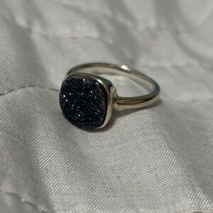 Elegant Silver and Blue Women's Ring size 8
